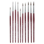 قلمو نقاشی ره اورد ست ۱۰ عددی گرد دسته قرمز