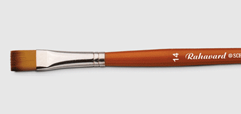قلم موی تخت دسته بلند مو دو رنگ دسته نارنجی (سری 1384) - 16