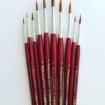 قلم موهای آبرنگی گرد دسته کوتاه قرمز مو ترکیبی5101