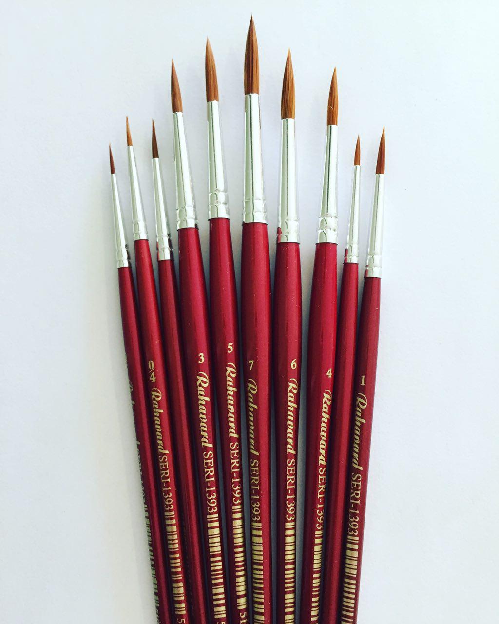 قلم موهای آبرنگی گرد دسته کوتاه قرمز مو ترکیبی5101